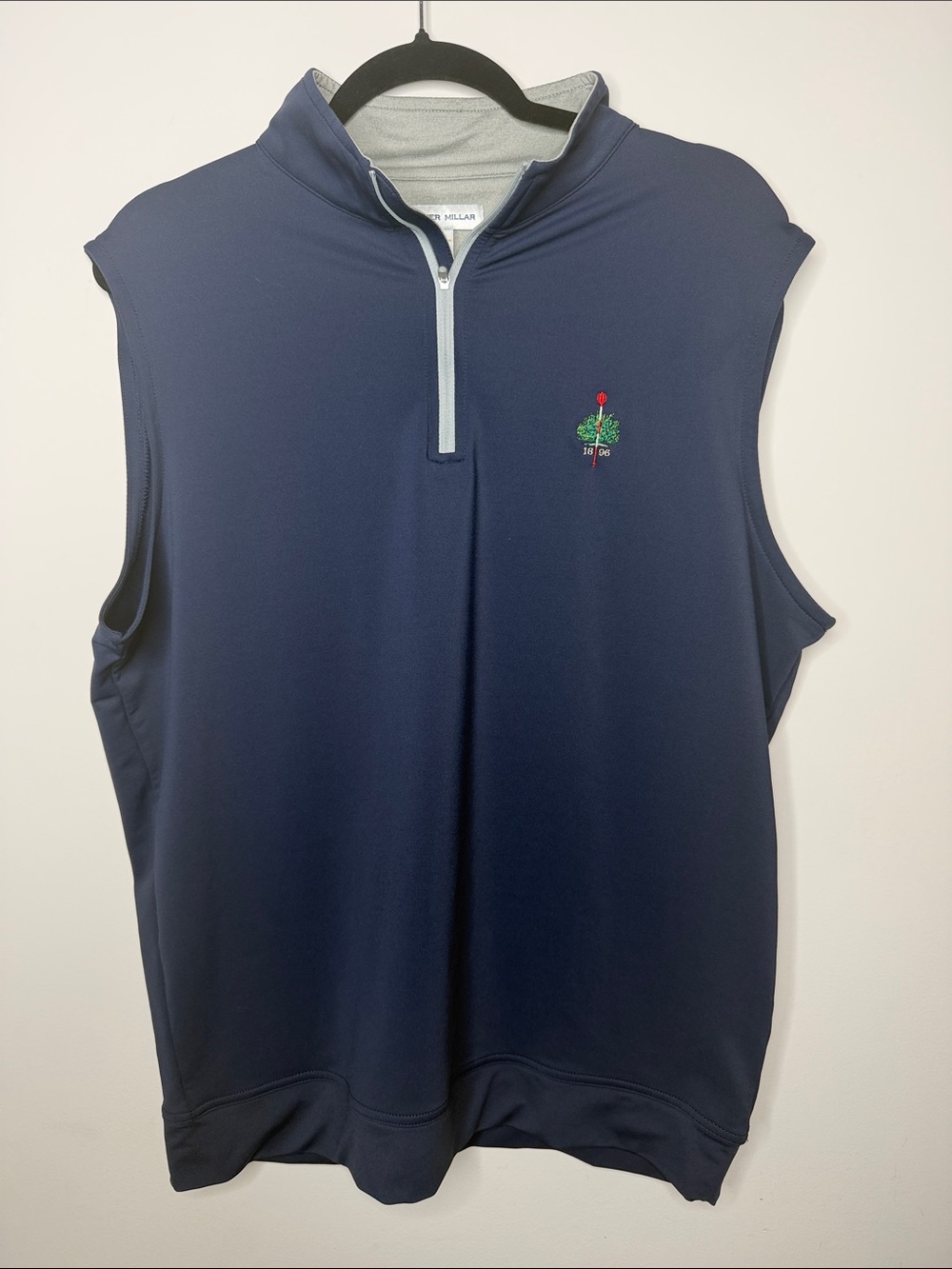 Peter Millar Men's Navy Sleeveless Quarter-Zip Golf Vest